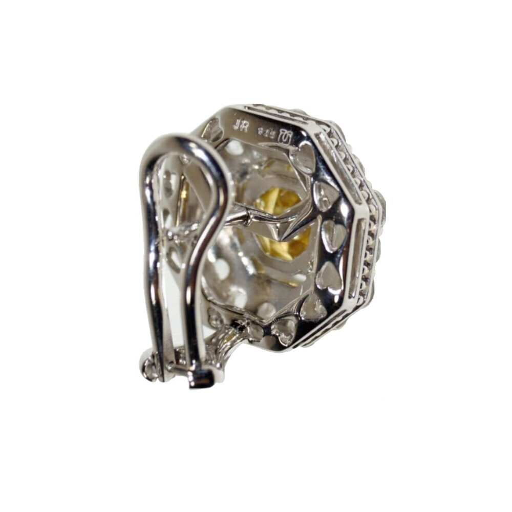 Judith Ripka Bright Yellow Crystal and White Topaz Casablanca Stud Earrings - Picture 11 of 12